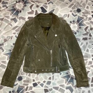 Blank NYC Forest Green Suede Moto Jacket
